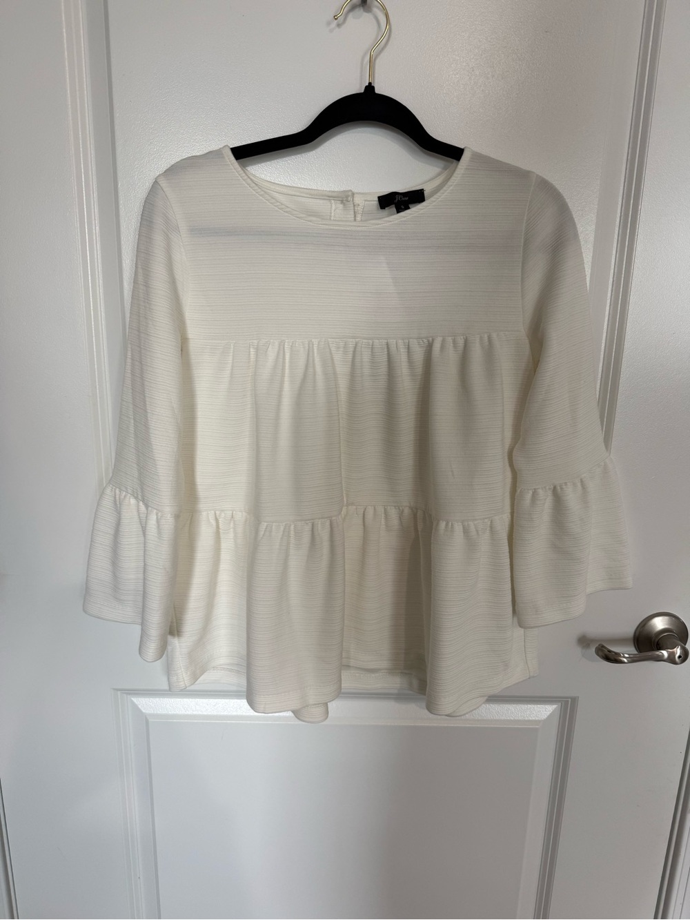 J. Crew Ivory Ruffle-Sleeve Women's Top NWT- Sm